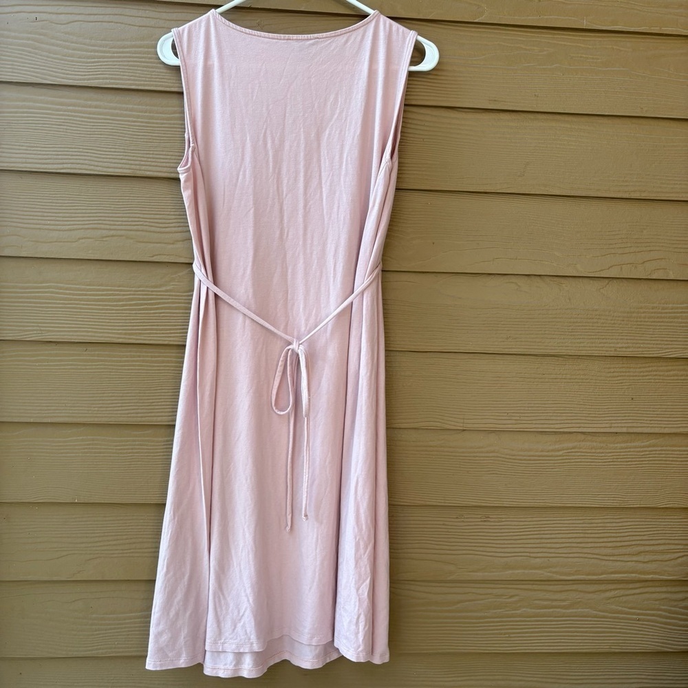 Eileen Fisher Fine Jersey Sleeveless Tie Dress in Pink Size Medium - Picture 5 of 6